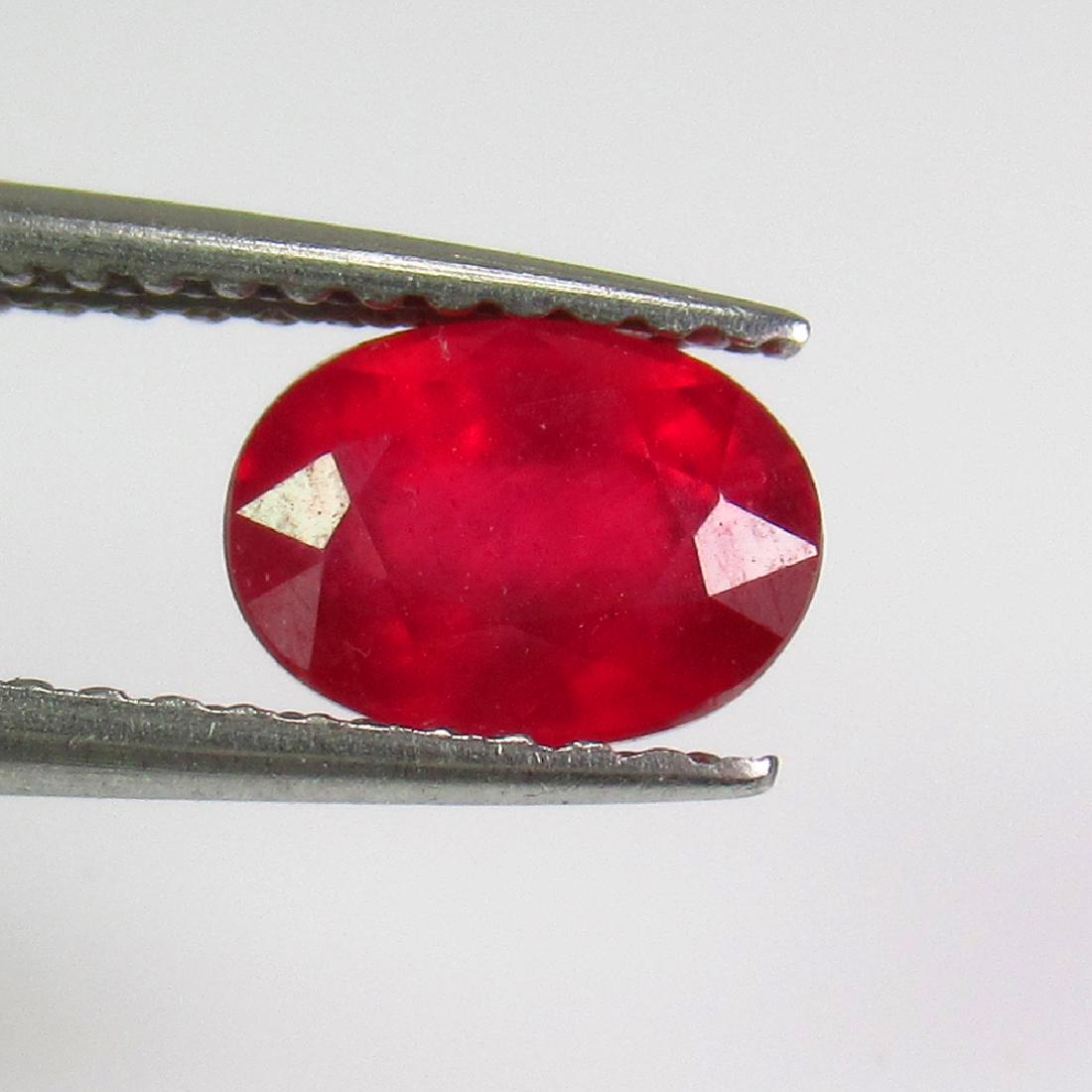 1.48 Ctw Natural Mozambique Red Ruby 7X5 mm Oval Cut (1 of 2)