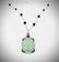 Necklace w Black Faceted Beads, Jade Engraved Cocktail