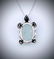 Sterling Silver Necklace and Turtle Pendant w Jade, - 2