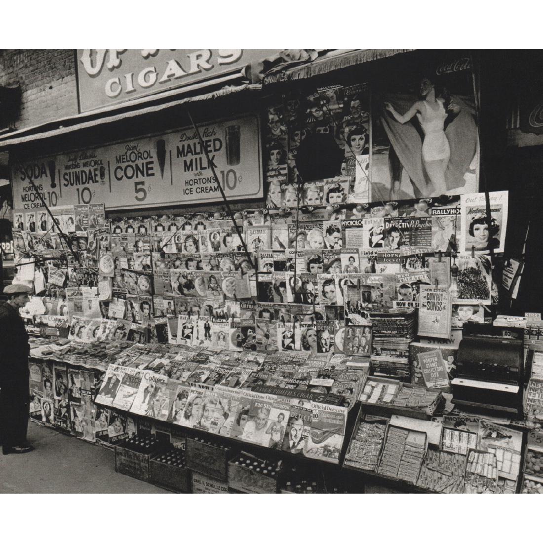 BERENICE ABBOTT - Newstand, 32nd St. & 3rd Ave. NY,: No Reserve! Artist: BERENICE ABBOTT Print Title: Newstand, 32nd St. & 3rd Ave. NY, 1935 Medium: Sheet-Fed Gravure Printed in 1970's Printed in Switzerland Image size approx. 8.5 X 7 inches Berenice Al