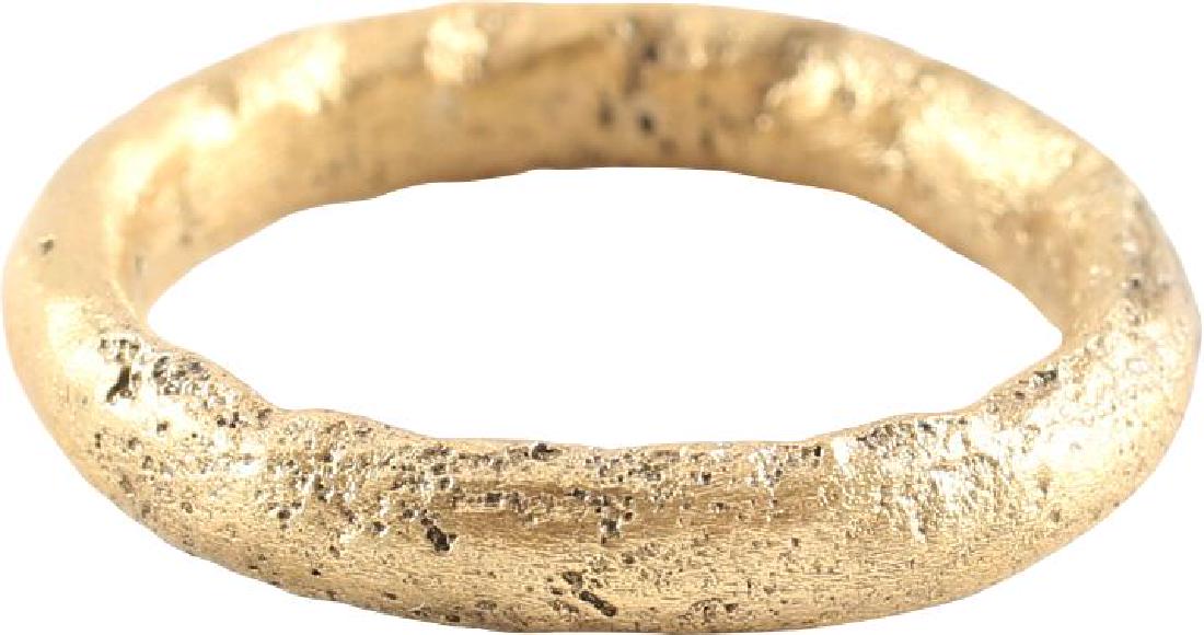 VIKING TWISTED RING C.866-1067 A.D. SIZE 5 1/2.: Cambridgeshire, England, where the Vikings first invaded and conquered the Anglo Saxon natives. Size 5 1/2 with rope twist motif to the outside full circumference. The spiral or helix was a favorite V