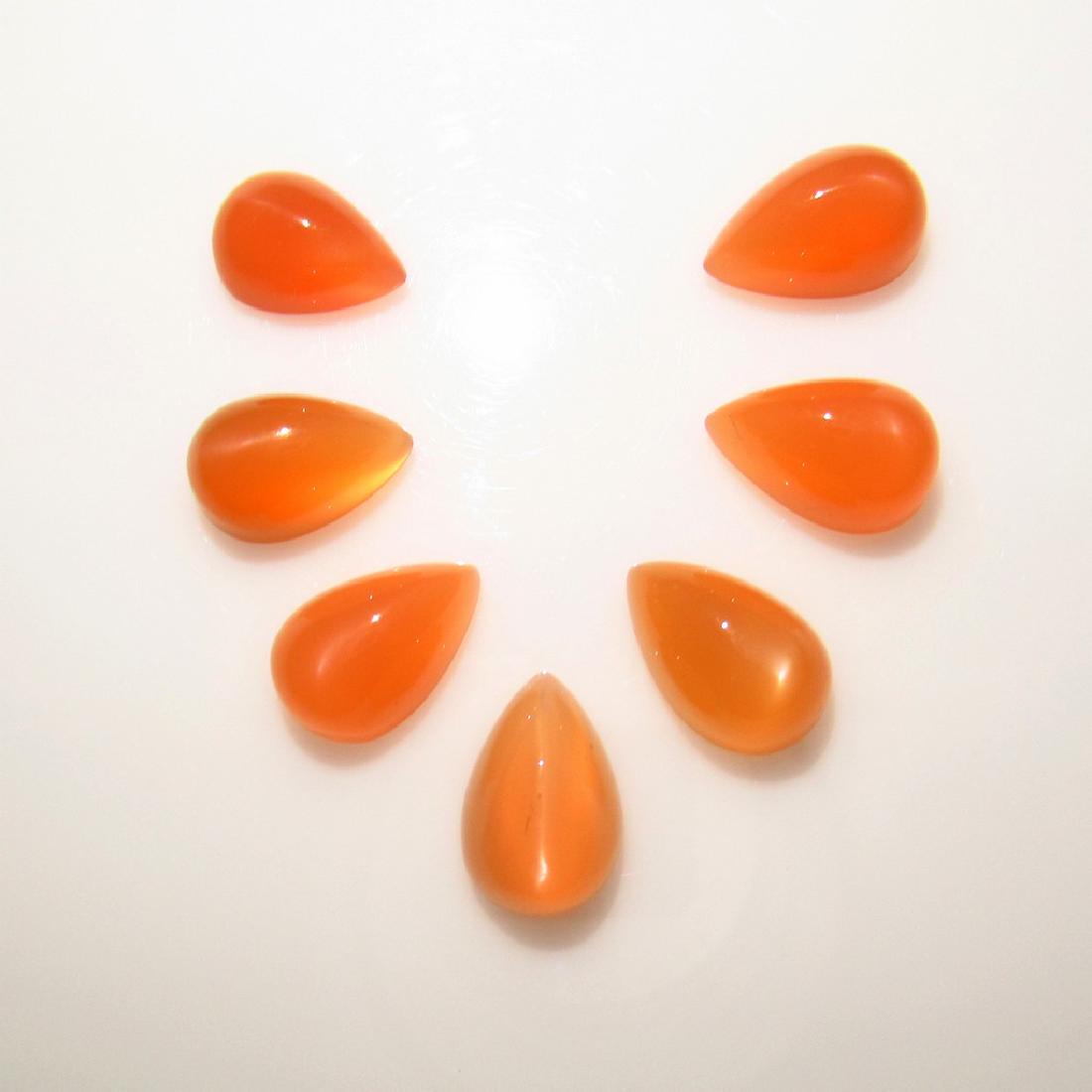 25.46 Ct Natural 7 Orange Moonstone Pear Necklace Set (1 of 2)