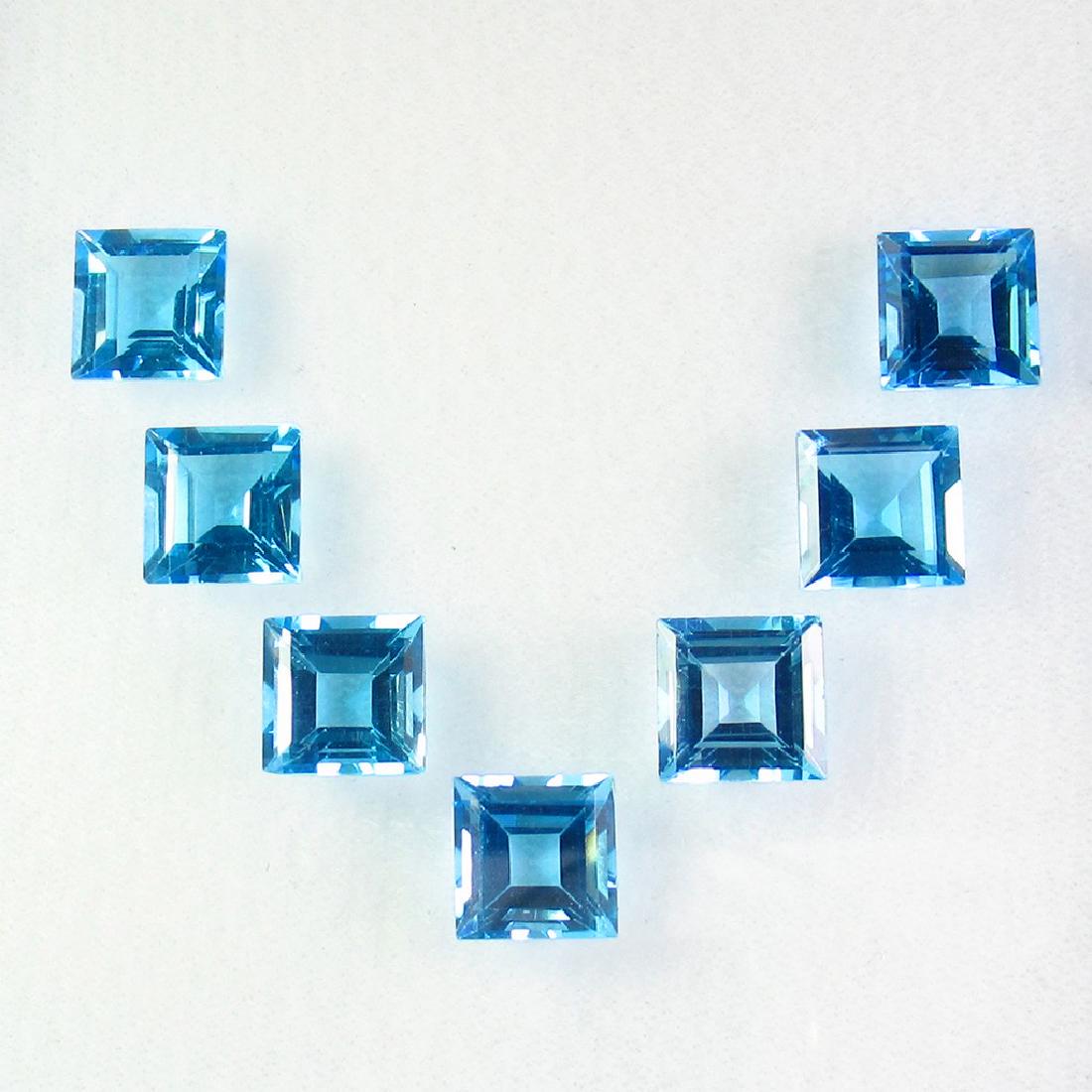 28.97 Ct Natural 7 Swiss Blue Topaz 9X9 mm Square (1 of 3)