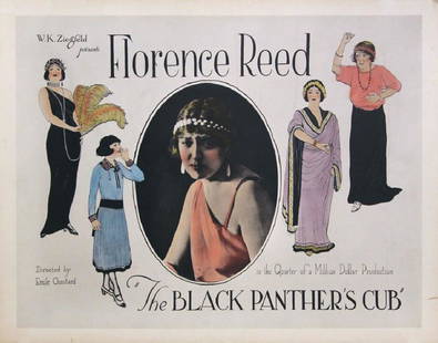 BLACK PANTHER'S CUB (1921) 22 X 28" HALF SHEET: Vintage original 22 x 28? (55 x 70 cm.) half sheet poster, USA. Florence Reed, Norman Trevor, Henry Stephenson, Don Merrifield, dir: Emile Chautard; Ziegfeld Cinema Corporation/Equity Pictures. This