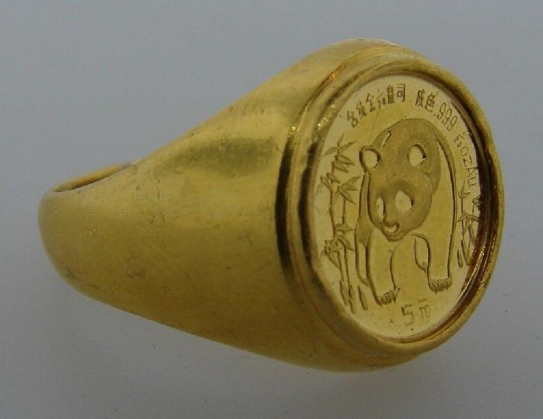 STUNNING 24k Yellow Gold Asian Panda Ring Circa 1986 (1 of 5)