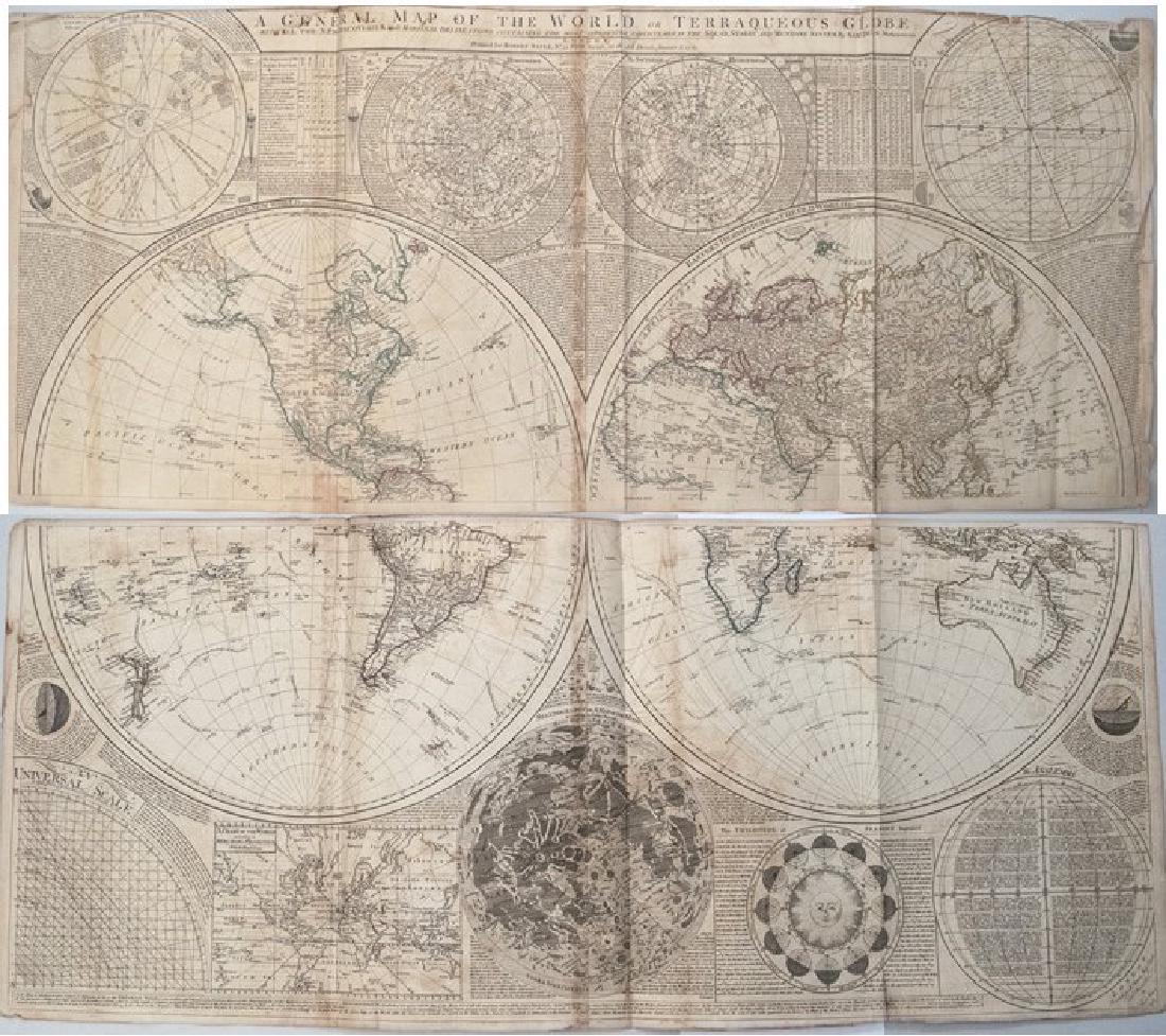 1787 Dunn Map of the World on Two Hemispheres and (1 of 1)