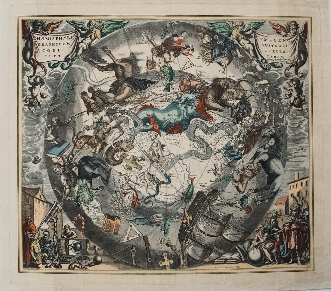 1708 Cellarius Celestial Map from Southern Hemisphere (1 of 1)