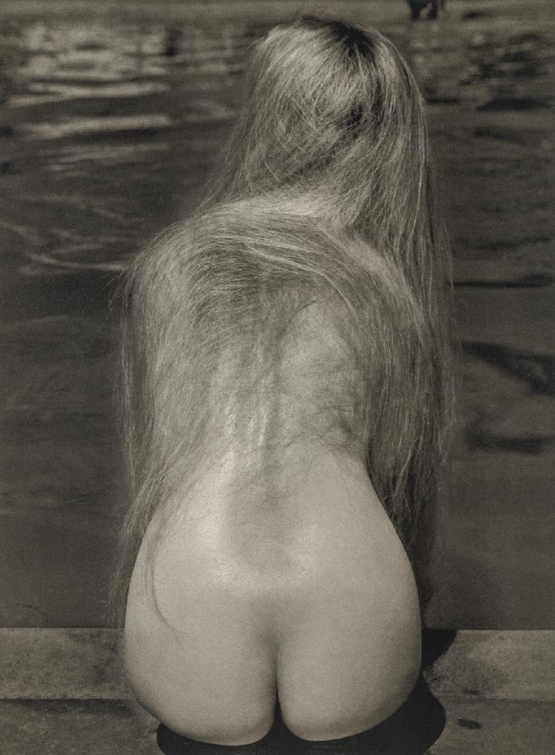 RUTH BERNHARD - At the Pool, 1951: Artist: Bernhard, Ruth Title: At the Pool, 1951 Medium: Duotone Photoengraving, 1986, USA Dimensions: 6.75x9.2" Heat Wax Mounted on 11x14" Conservation Board Ruth Bernhard was a German-born American p
