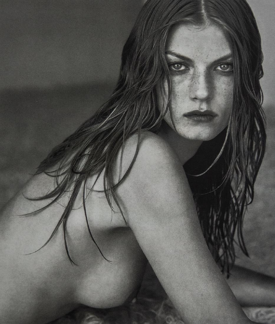 HERB RITTS - Angela Lindvall: Artist: Ritts, Herb Title: Angela Lindvall Medium: Photo Litho, 1999, Italy Dimensions: 8.2x9.8" Heat Wax Mounted on 11x14" Conservation Board Herb Ritts (1952-2002) was an American fashion photograph