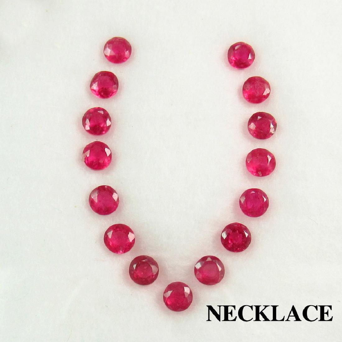 2.46 Ctw Natural 15 Mozambique Red Ruby Round Necklace (1 of 2)