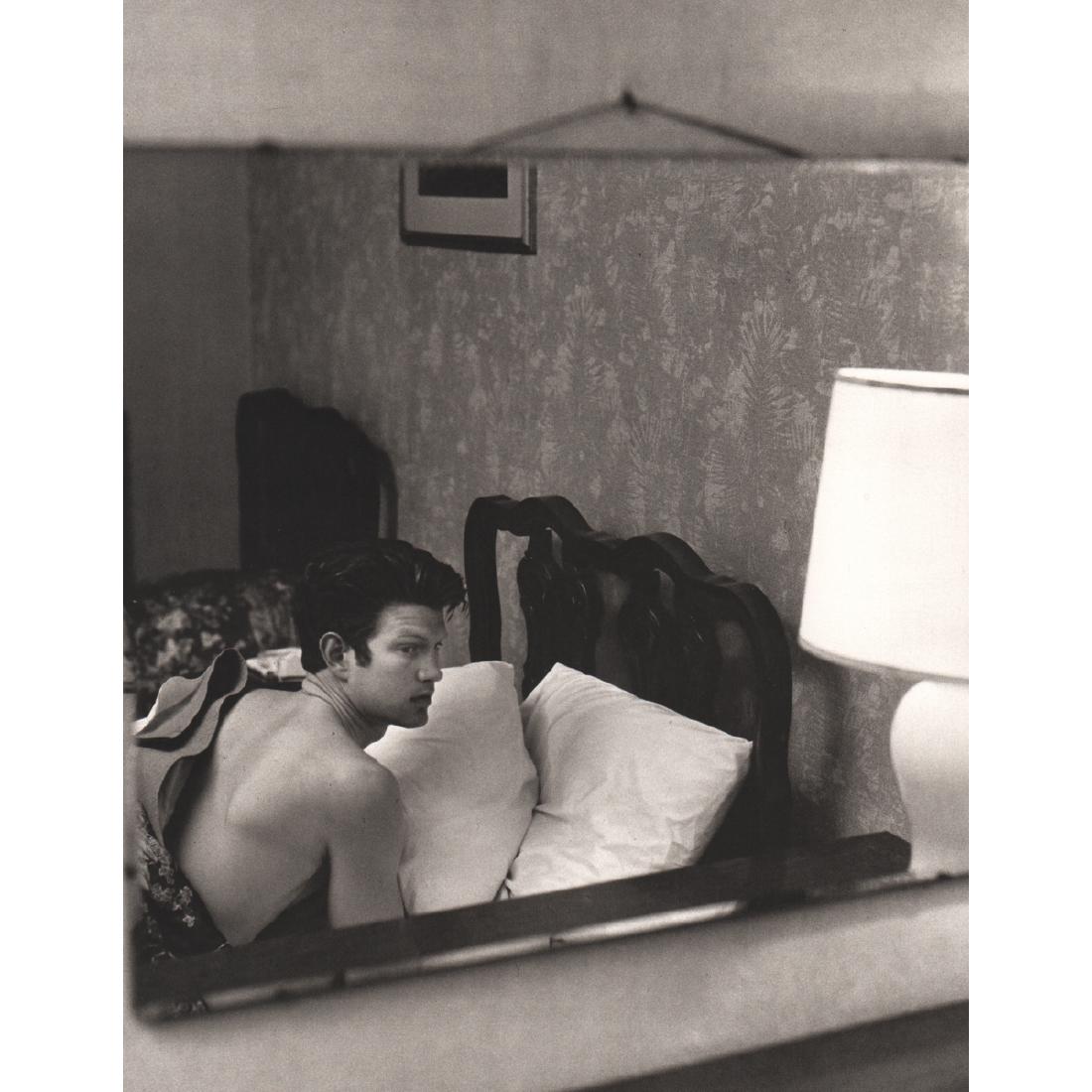 BRUCE WEBER - Chris Isaak, Hotel Iroquois, NYC 1986: Artist: BRUCE WEBER Print Title: Chris Isaak, Hotel Iroquois, NYC 1986 Medium: Sheet-fed Gravure Printing Date: 1980's Printed in Spain Image Size approx: 8.5 X 11 inches Bruce Weber is an American fa