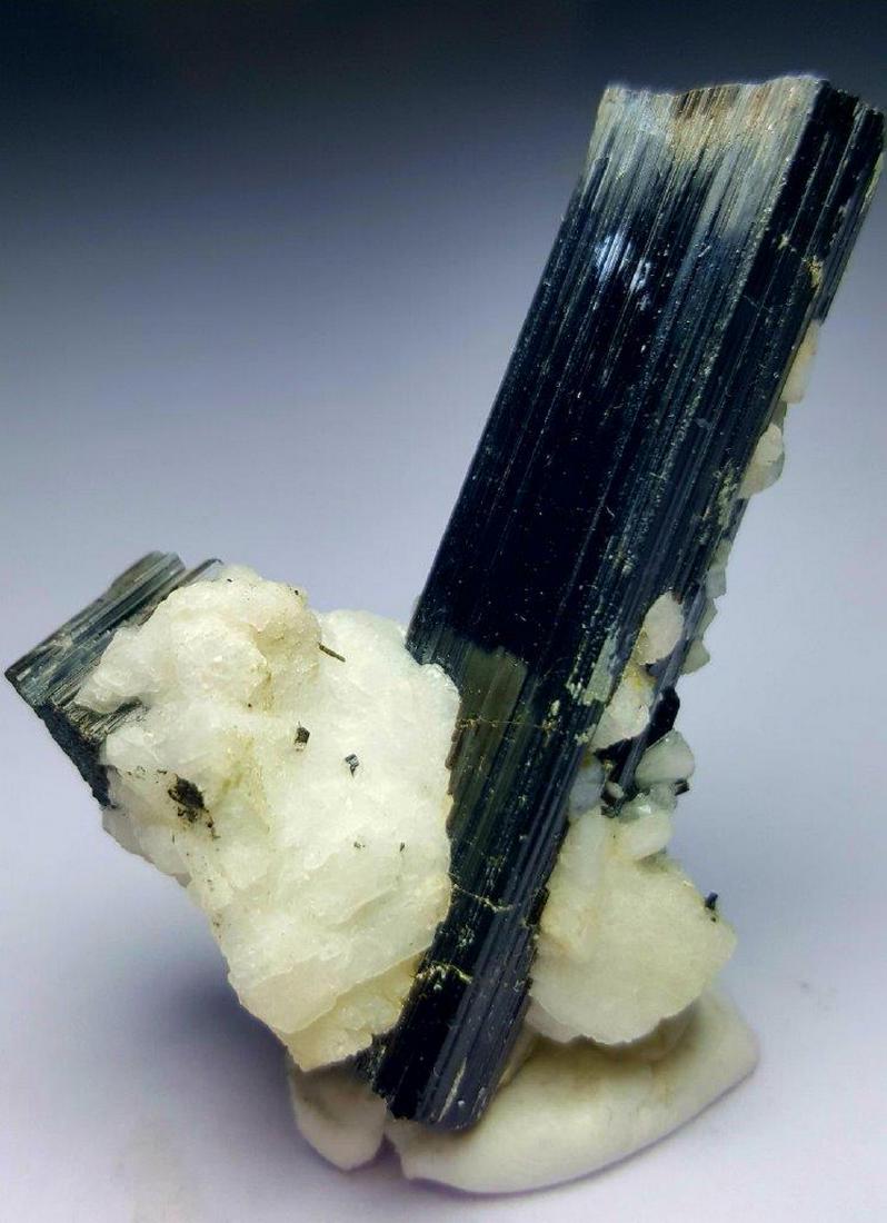 18.69 grams SUPREME QUALITY BLACK TOURMALINE TERMINATED: Title: 18.69 grams SUPREME QUALITY BLACK TOURMALINE TERMINATED CRYSTALS WITH ALBITE Origin: PAKISTAN Weight: 18 GRAMS 18.69 grams SUPREME QUALITY BLACK TOURMALINE TERMINATED CRYSTALS WITH ALBITE Reser