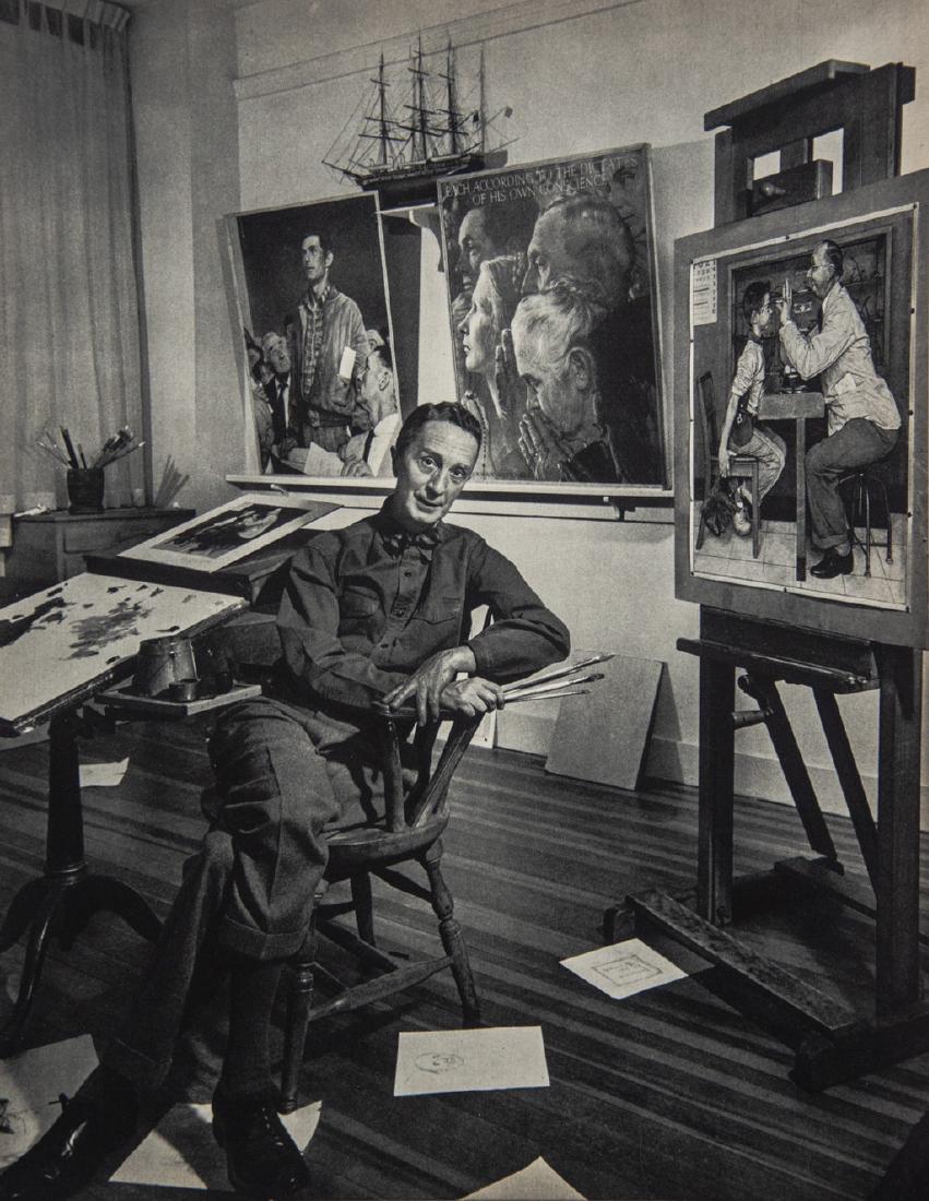 YOUSUF KARSH - Norman Rockwell: Artist: Yousuf Karsh Title: Norman Rockwell Medium: Sheet Fed Gravure, 1960, Netherlands Dimensions: 9.3x11.95 Heat Wax Mounted on 14x18" Conservation Board Yousuf Karsh (1908-2002) was an Armenian-Ca