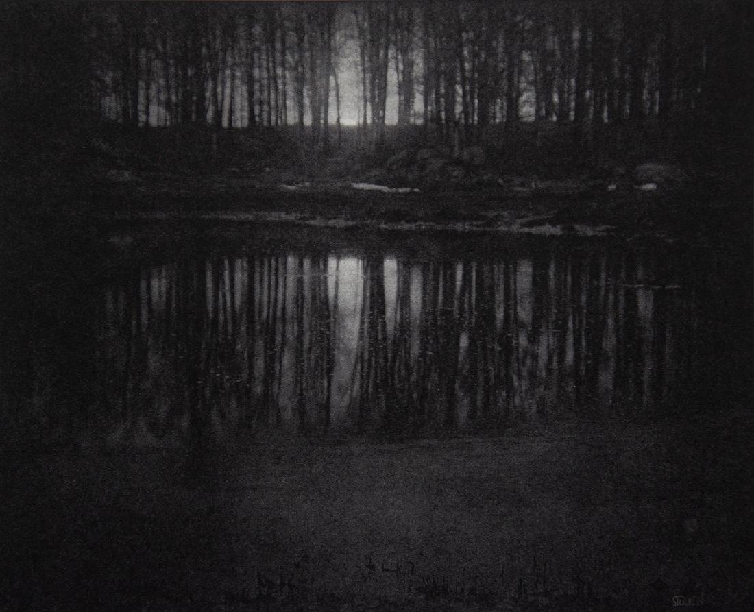 EDWARD STEICHEN - Moonrise-Mamaroneck, New York, 1904: Artist: Edward Steichen Title: Moonrise-Mamaroneck, New York, 1904 Medium: Sheet Fed Gravure, 1963, Switzerland Dimensions: 8.15x6.6" Heat Wax Mounted on 11x14" Conservation Board Edward Steichen was