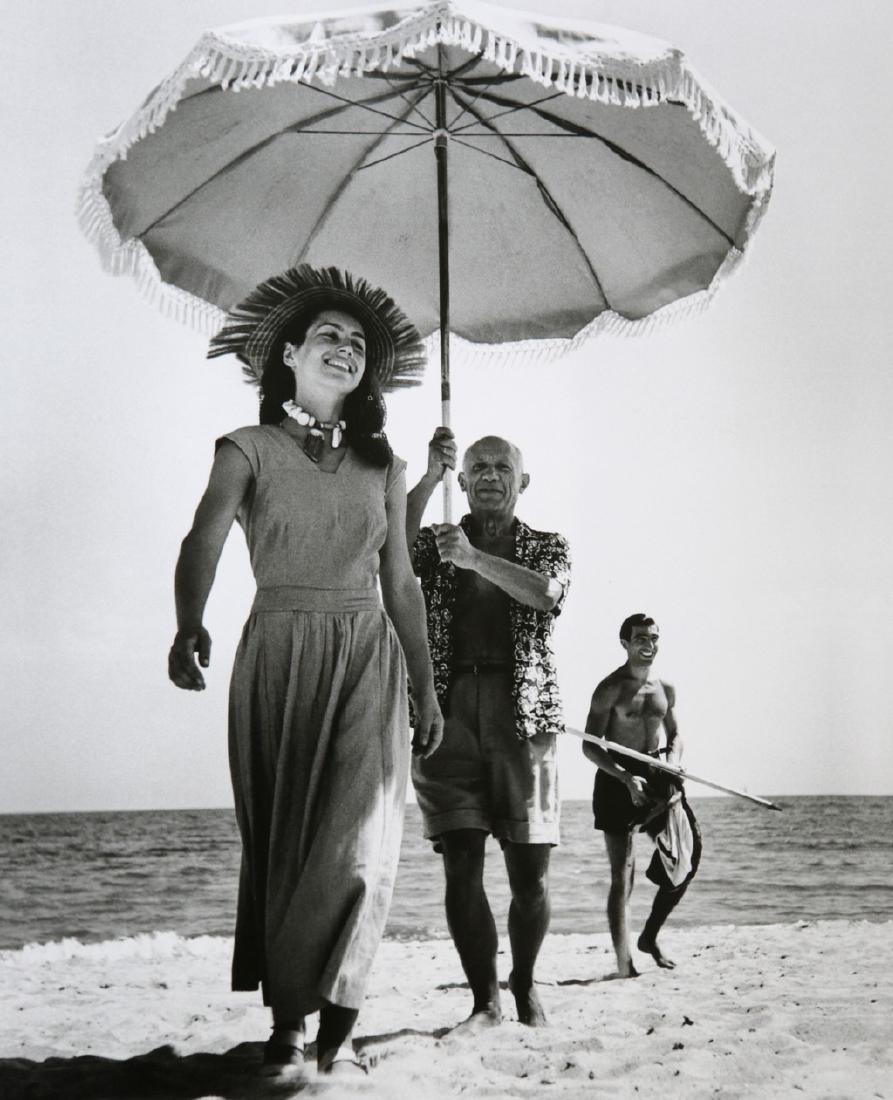 ROBERT CAPA - Pablo Picasso, Francoise Gilot, Javier: Artist: Robert Capa Title: Pablo Picasso, Francoise Gilot, Javier Vilato. Golfe-Juan, 1951 Date Printed: 2011 Medium: Photo-lithograph with Robert Capa / Magnum Photos copyright Printer Location: Prin