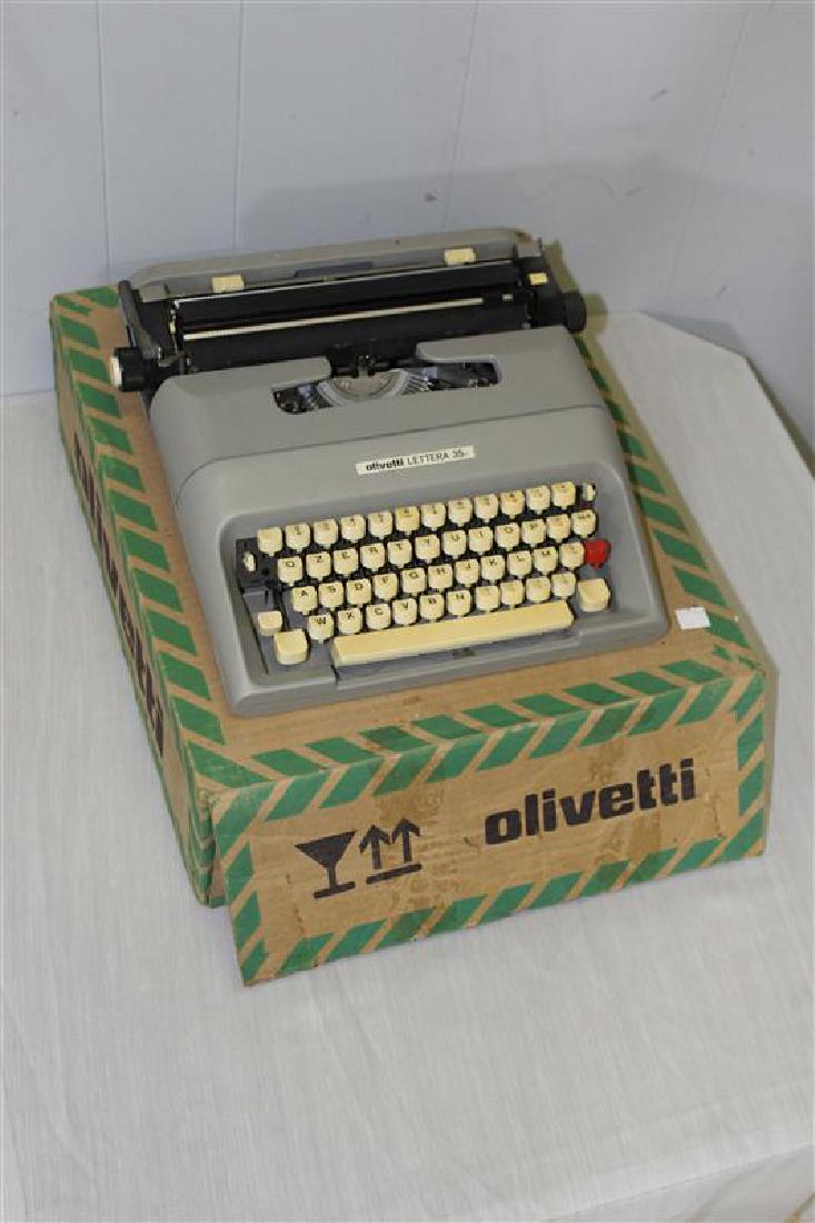 Olivetti Lettera 35 Typewriter: Condition; Very Good; Dimensions; No. of Items; 0; Description; Olivetti Lettera 35 in the original box Reserve: $100.00 Shipping: Domestic: Flat-rate of $65.00 (East USA), $85.00 (Central USA), or $1