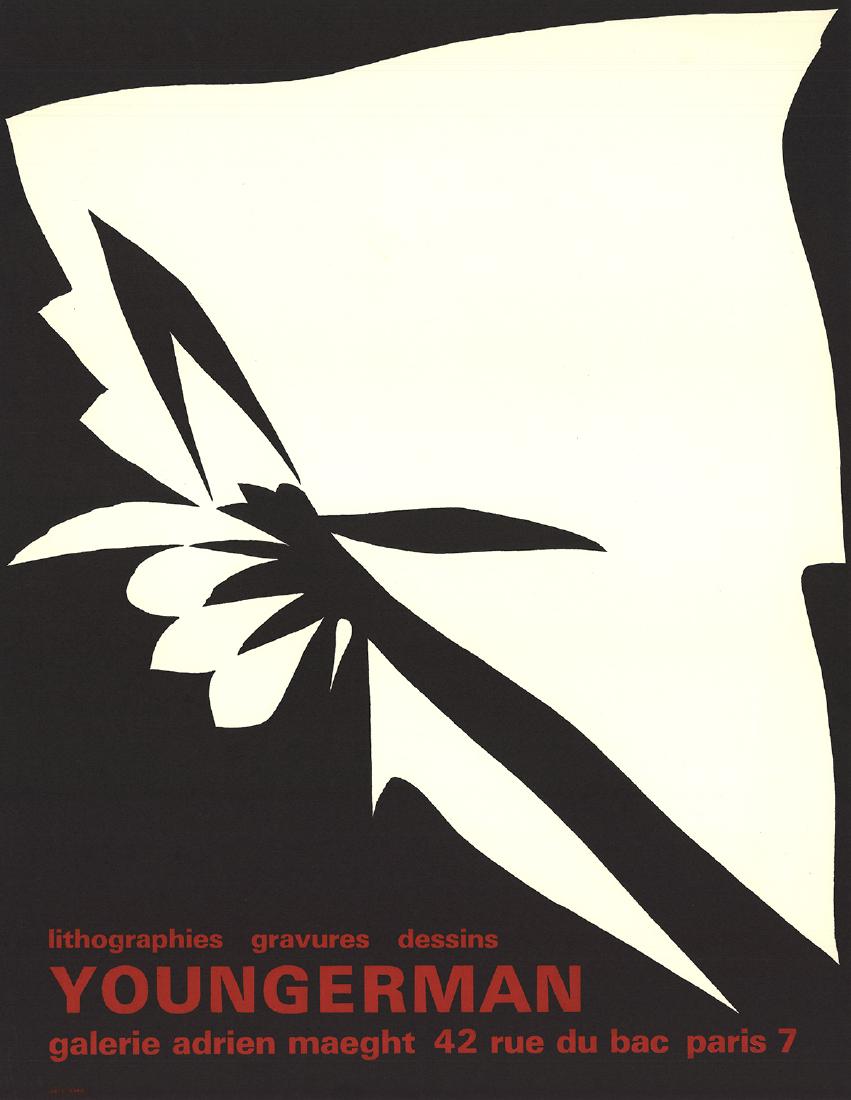 Lithographs, Engravings, Drawings-Jack Youngerman: Title: Lithographs, Engravings, Drawings Artist: Jack Youngerman Description:"Lithographs, Engravings, Drawings" by Jack Youngerman, 1962 Unsigned Lithograph. Paper size is 26.25 x 20 inches, with an