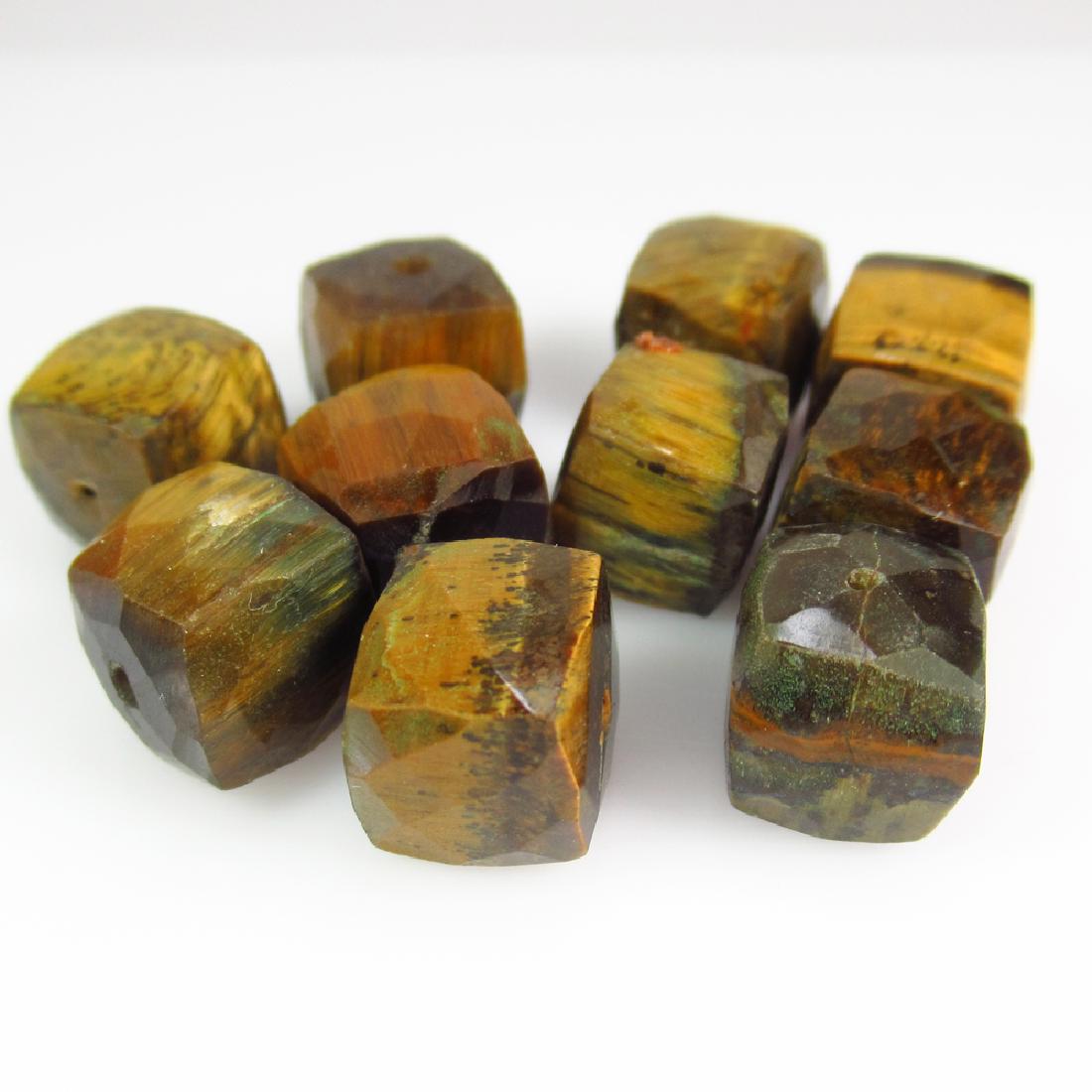 70.14 Ctw Natural 10 Drilled Tiger's eye Square Beads (1 of 2)