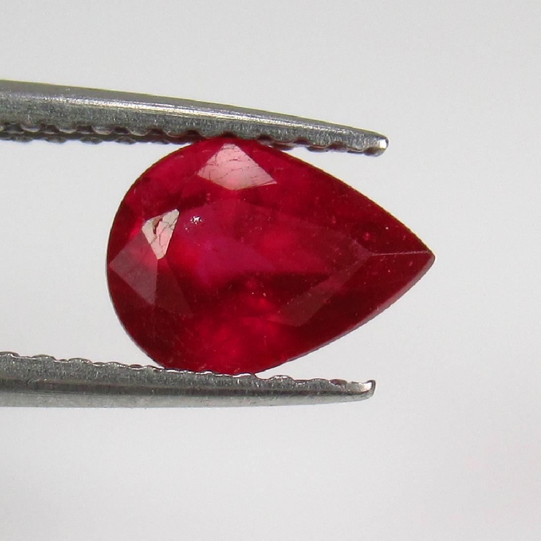 1.43 Ctw Natural Mozambique Red Ruby Pear Cut (1 of 2)
