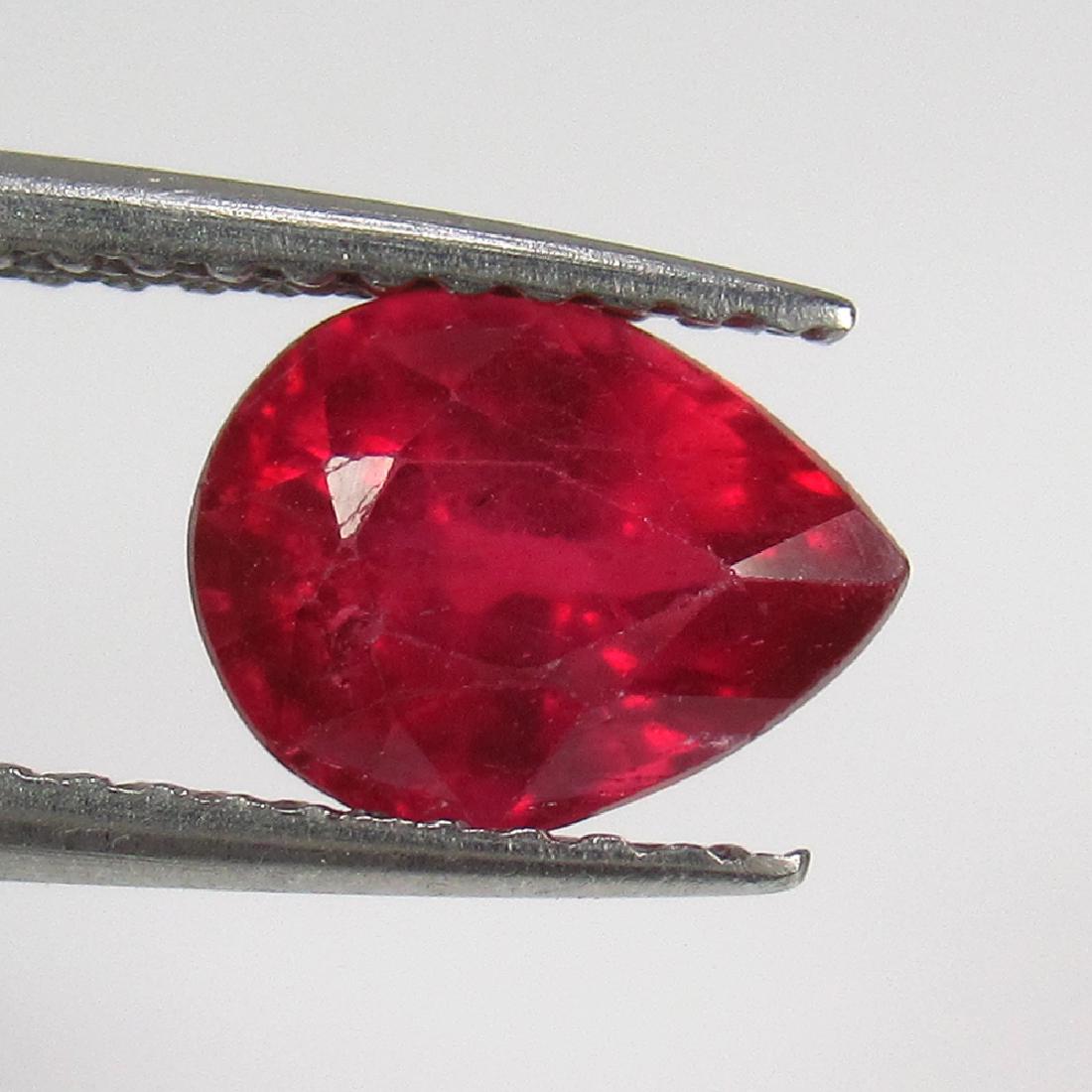 1.57 Ctw Natural Mozambique Red Ruby Pear Cut (1 of 2)