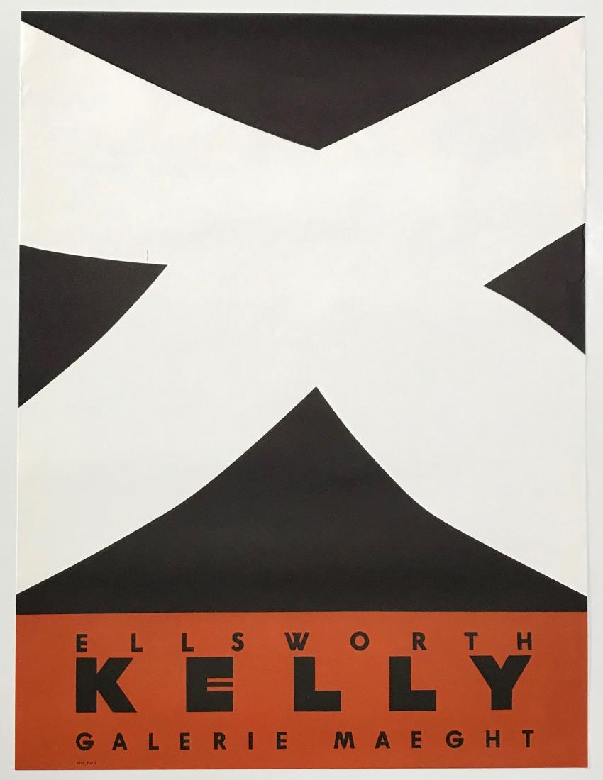 Ellsworth Kelly original lithograph poster "Noir et: Medium: original lithograph poster. This stunning lithograph was published in 1958 by the Galerie Maeght for the first one-man exhibition of Ellsworth Kelly art, and printed in Paris by the Imprimerie