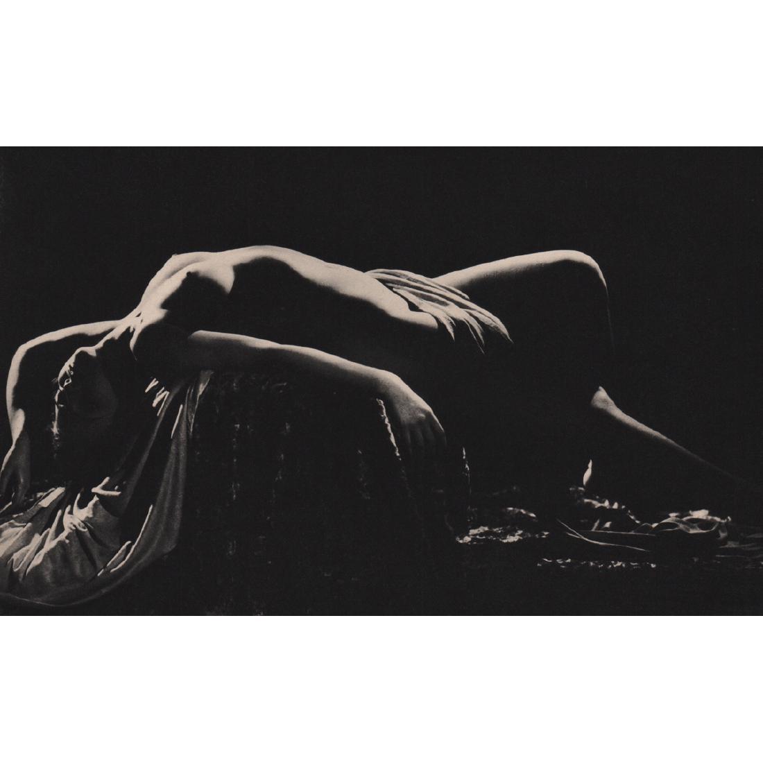 BRUNO OF HOLLYWOOD - Nude: Artist: BRUNO OF HOLLYWOOD Print Title: Nude Medium: Brown-tone Sheet-fed Gravure Printing Date: 1940's Printed in the USA Image Size approx: 10.5 X 8 inches Bruno Bernard (1911-1987) was one of the b