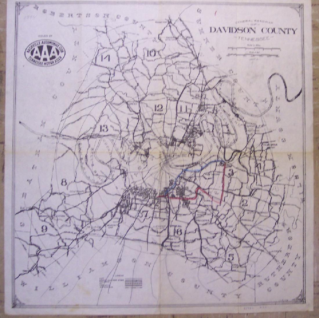 General road map of Davidson County Tennessee (1 of 2)