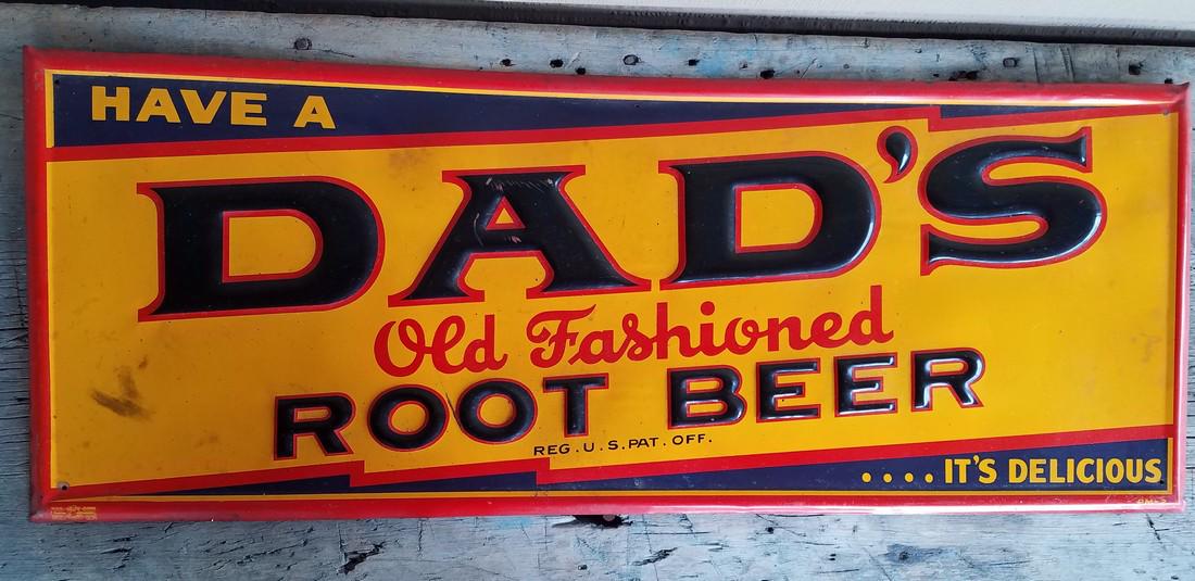 50s -60s製 DAD'S Root Beer メタルサイン Original Dad's Root Beer Metal Sign
