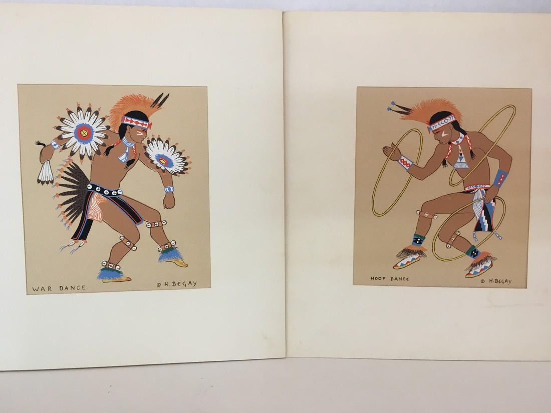 Pair of Signed Authentic Harrison Begay Silk Screens: Title: Pair of Signed Authentic Harrison Begay Silk Screens Dimension: Image size- 6Â”x5 Â½Â” , Size in mat- 10 Â½Â”x9 Â½Â” Provenance:Harrison Begay (1917-2012), known as Â“The W