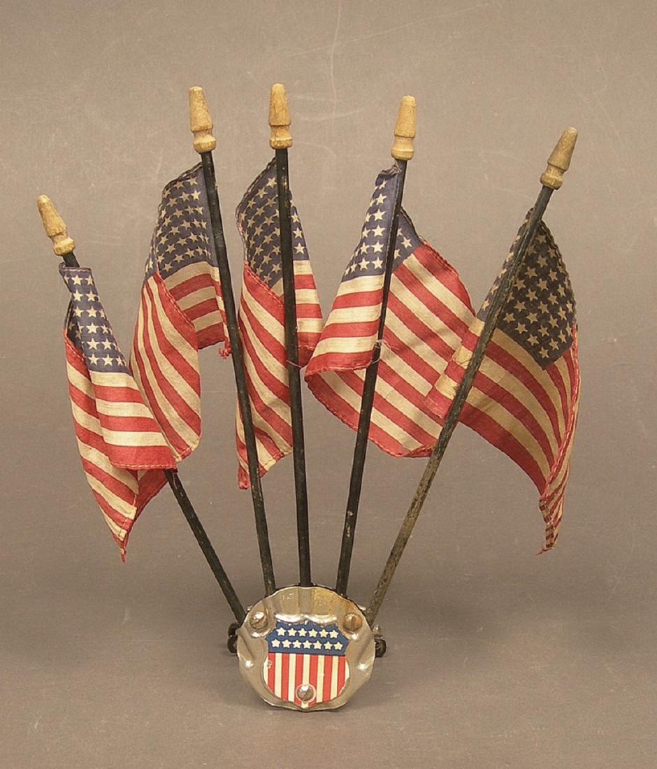 Great set of bike flags: Title: Great set of bike flags Dimension: It measures about 11” tall Provenance:Did you have a set for your own bike? These are circa late 1940’s or early 1950’s, and in exceptional condition! S