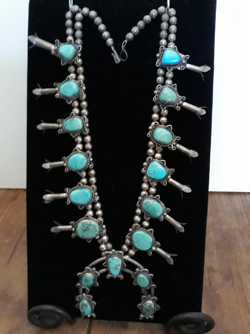 Fabulous Silver Navajo Squash Blossom Necklace (1 of 5)