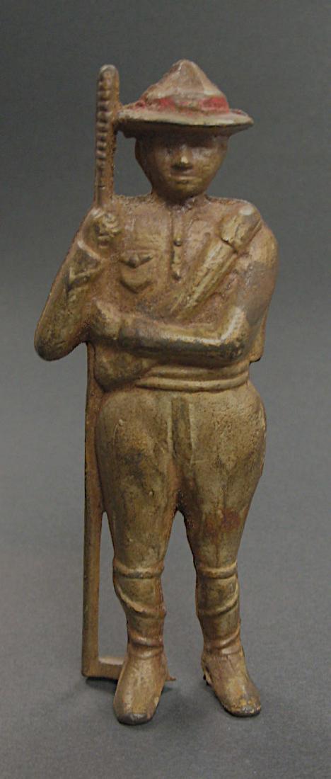 Hard to find Cast Iron Boy Scout Still Bank (1 of 2)