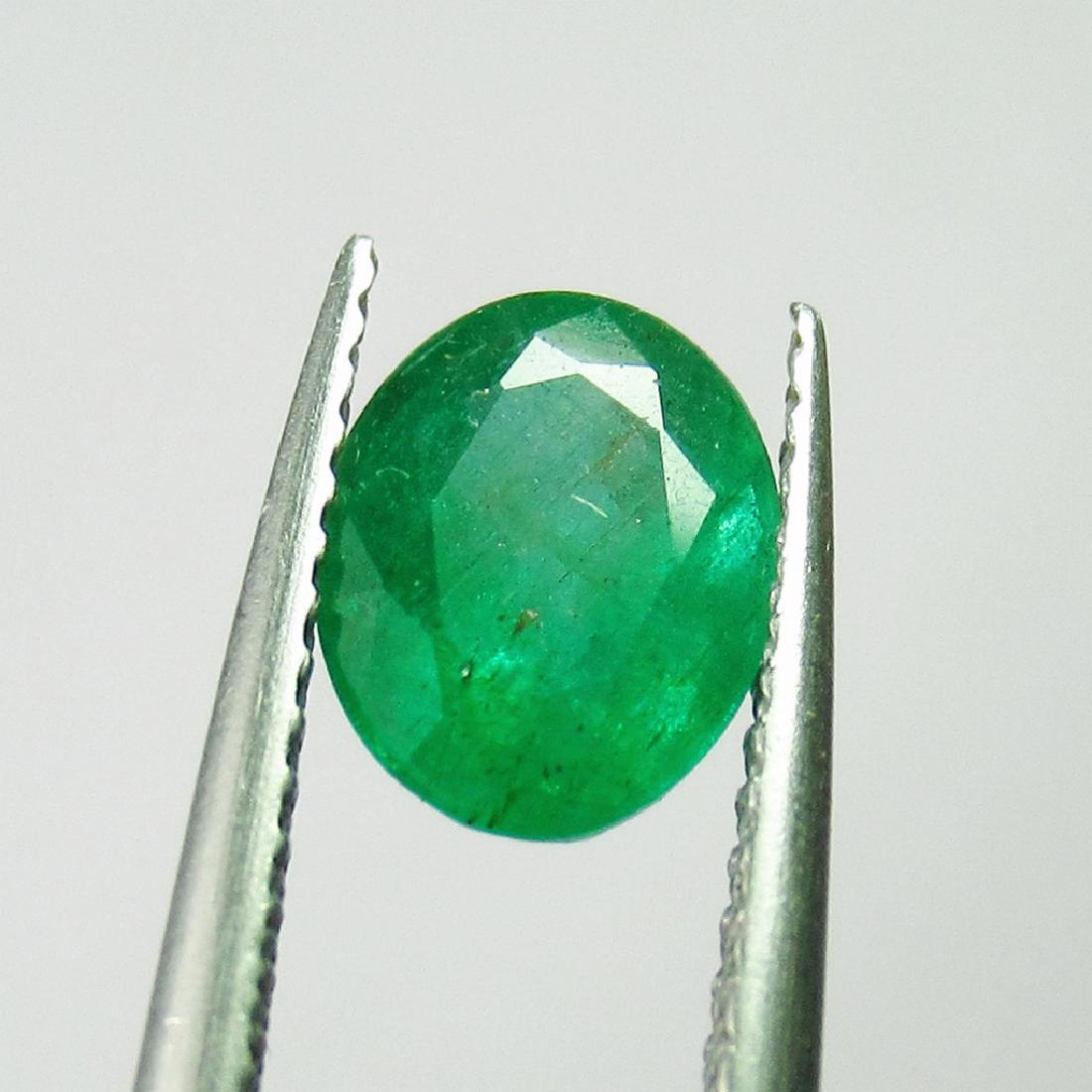 1.17 Ct Natural Zambian Emerald 8X6 mm Oval Cut (1 of 2)