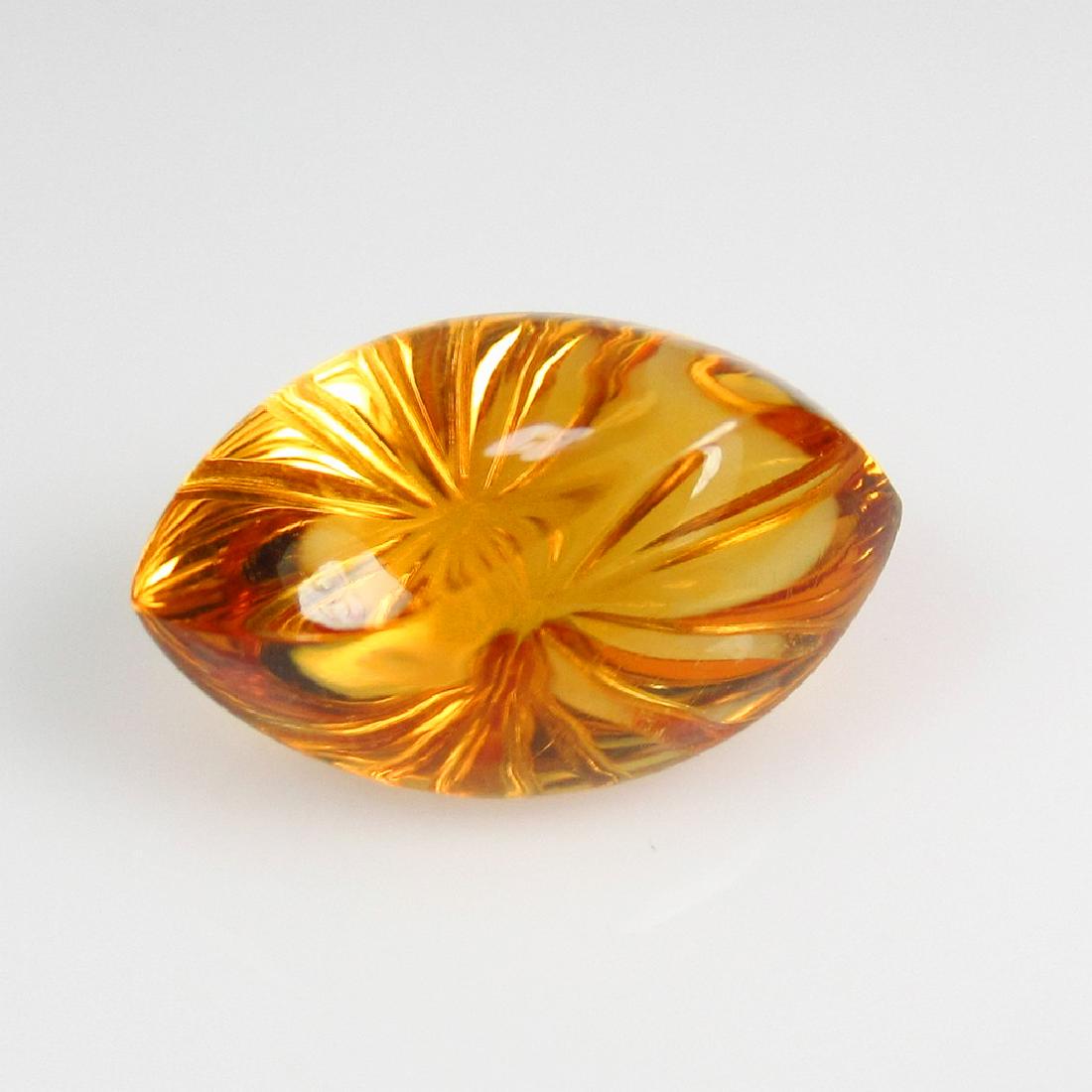 6.52 Ct Natural Madeira Yellow Citrine Marquise Carving (1 of 2)