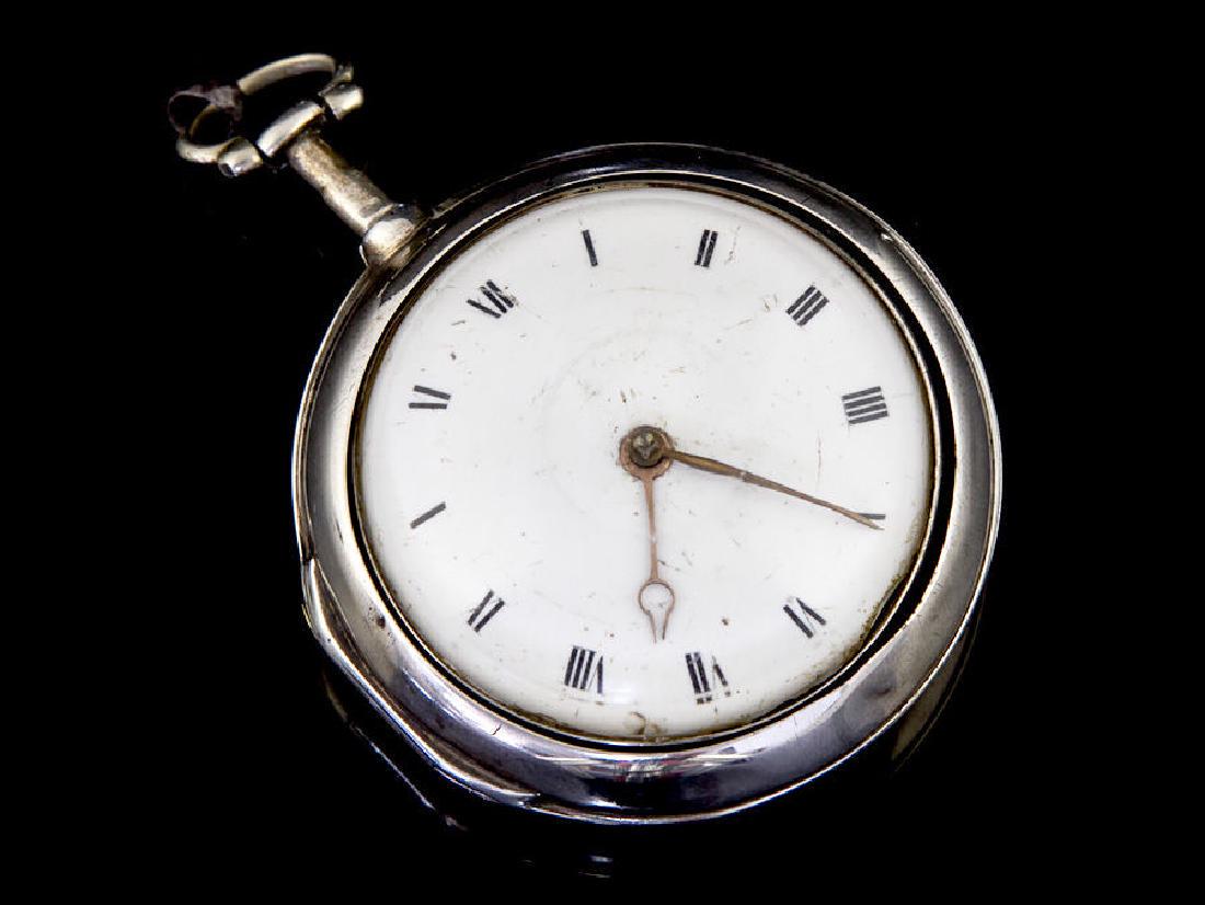 1794 George III Silver Paired Case Fusée Pocket Watch: 1794 George III Silver Paired Case Fusée Pocket Watch by Origin A very handsome 18th century Sterling silver pocket watch in good working condition. The Fusée watch movement is by H. Origin, of Lond