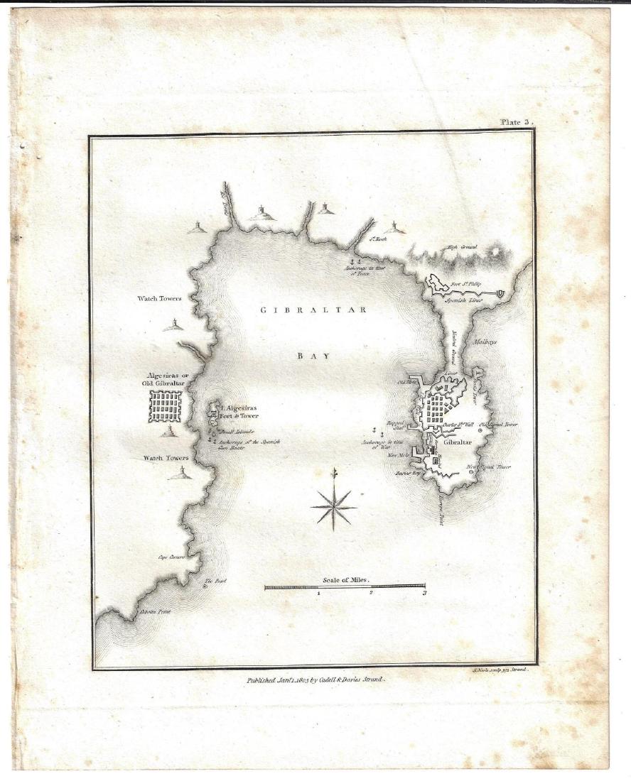 1803 Map of Gibraltar Fortifications (1 of 1)