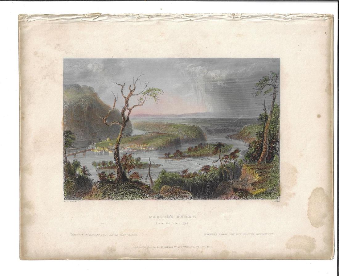 1839 Colored Engraving Harper's Ferry Bartlett (1 of 1)