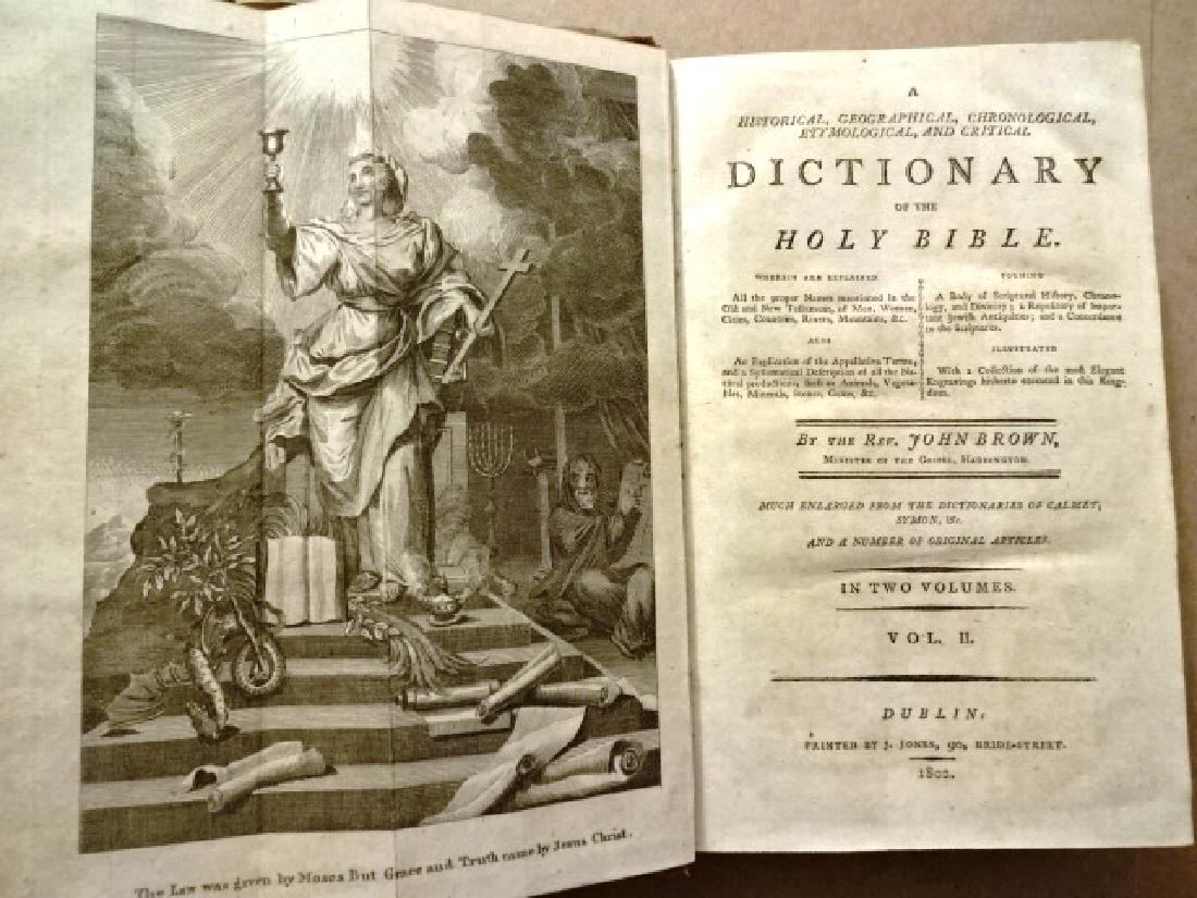 1802 Two-Vol Dictionary of the Holy Bible w/ Engravings (1 of 5)