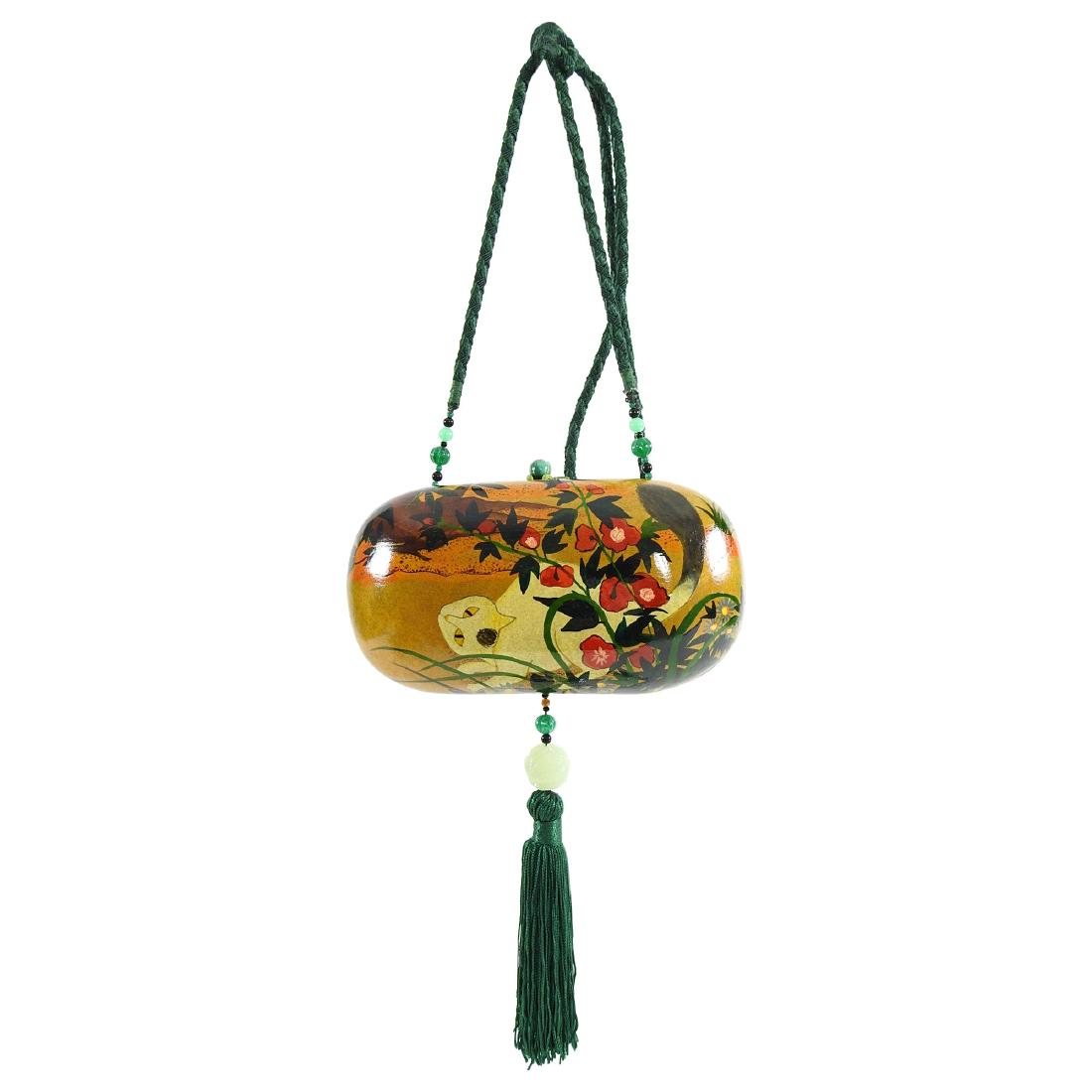 Rafael Sanchez Vintage Wood Painted Box Bag with Green (1 of 9)