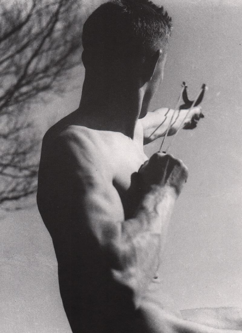 PIERRE BOUCHER - Torso with slingshot, 1935: Artist: PIERRE BOUCHER Print Title: Torso with slingshot, 1935 Medium: Photoengraving Printed 1988 in France Image size (inches) approx. 10 x 7.5” Pierre Boucher( Paris , February 29 , 1908 - Faremo