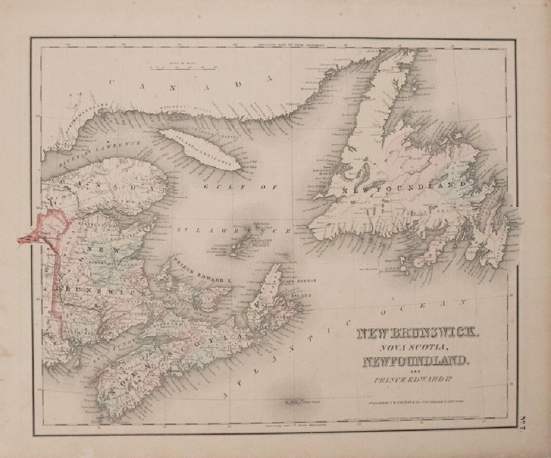 1855 Colton Map of Eastern Canada -- New Brunswick, (1 of 1)