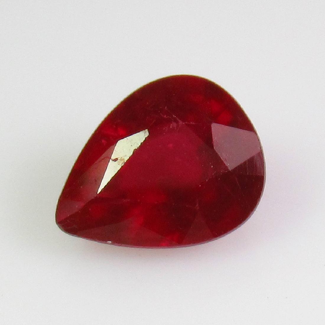 2.43 Ct Genuine Mozambique Red Ruby 9X7 mm Pear Cut (1 of 2)