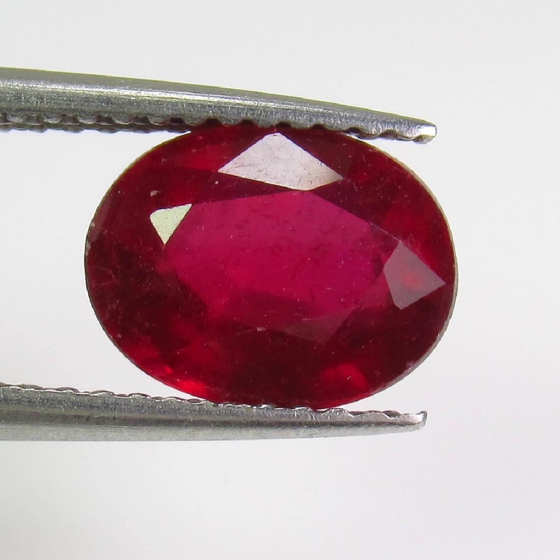 2.57 Ct Genuine Mozambique Red Ruby 9X7 mm Oval Cut (1 of 2)