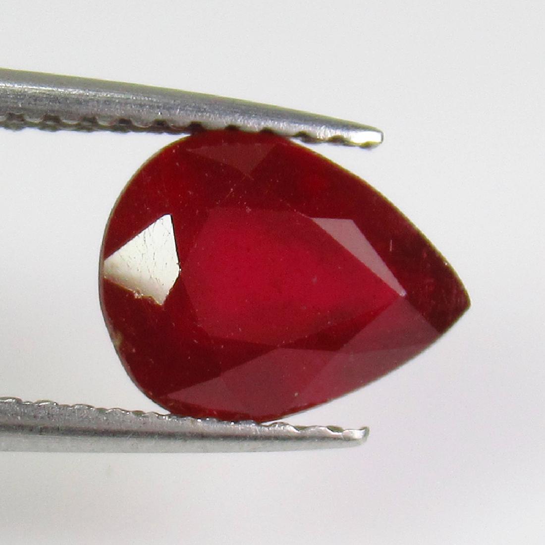 2.68 Ct Genuine Mozambique Red Ruby 9X7mm Pear Cut (1 of 2)