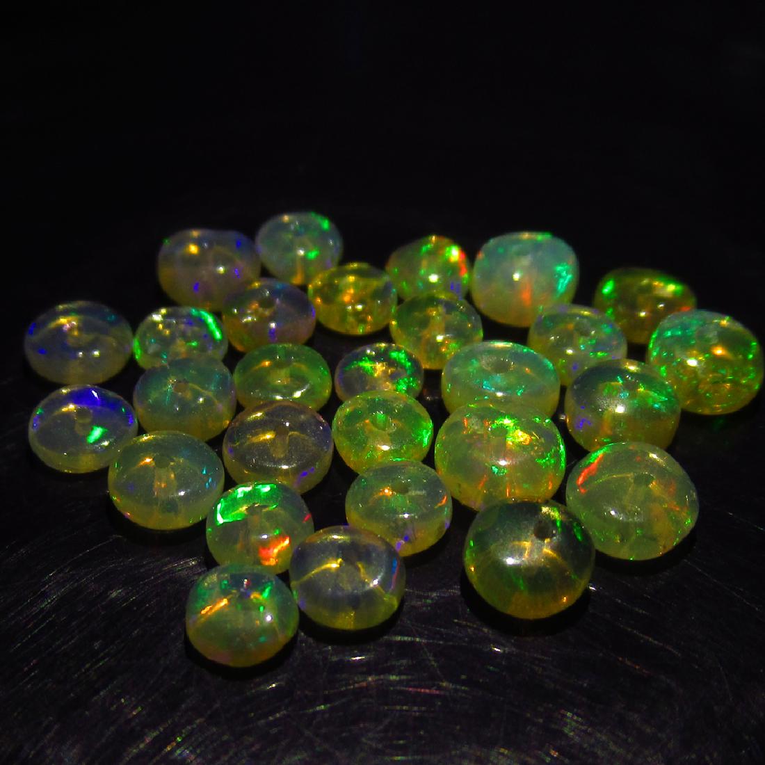 6.04 Ct Genuine 28 Drilled Multi-Color Fire Round Opal (1 of 2)