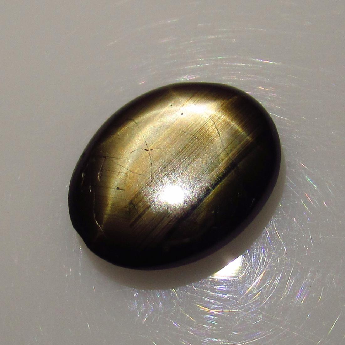 5.98 Ct Genuine Six Line Black Star Sapphire Oval Cab (1 of 2)