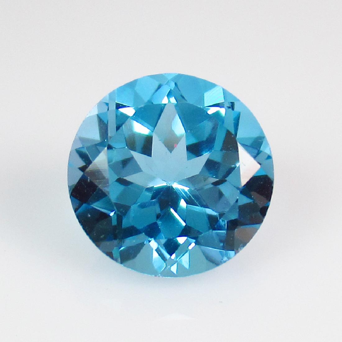 2.86 Ct Genuine Blue Topaz 9 mmn Round Cut (1 of 2)