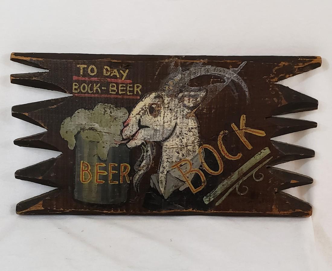 Adirondack folky bock beer sign ca 1920-40 (1 of 7)