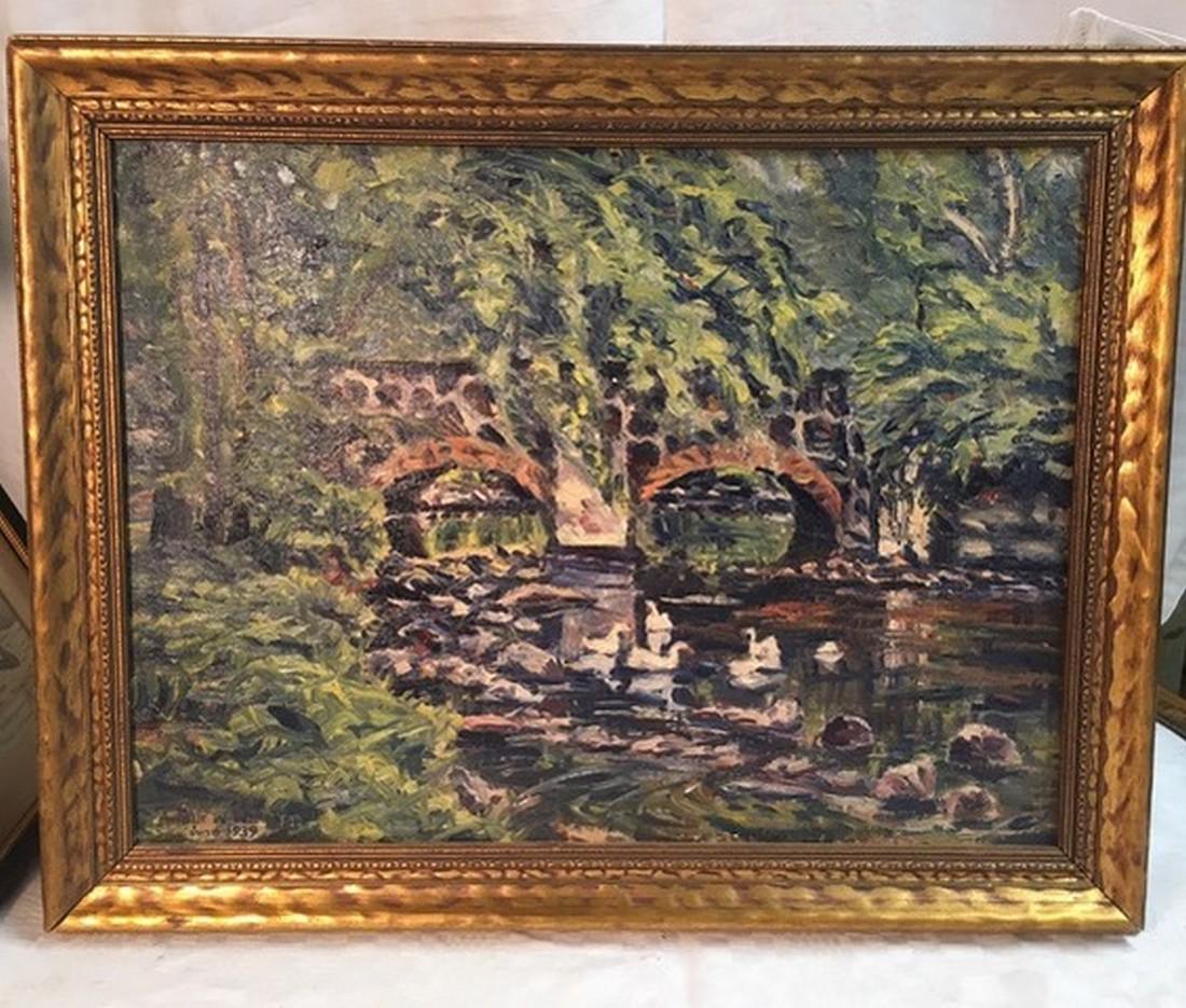 Central Park oil on board by Arthur Wakeling (1 of 2)