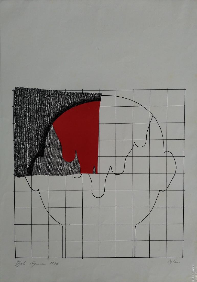 Angelo Cagnone - Untitled: No Reserve! Title: Angelo Cagnone - Untitled Date/Period: 1970 Materials: Lithography on paper Dimensions: Cm 50 x 35 Description:ANGELO CAGNONE (Carcare, 1941)Lithography on paperSigned and dated in 